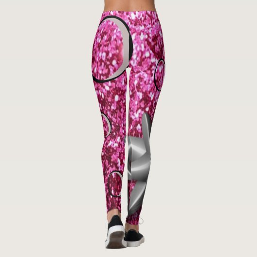 gouden zilveren leggings lang roze (Achterkant)
