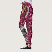 gouden zilveren leggings lang roze (Links)
