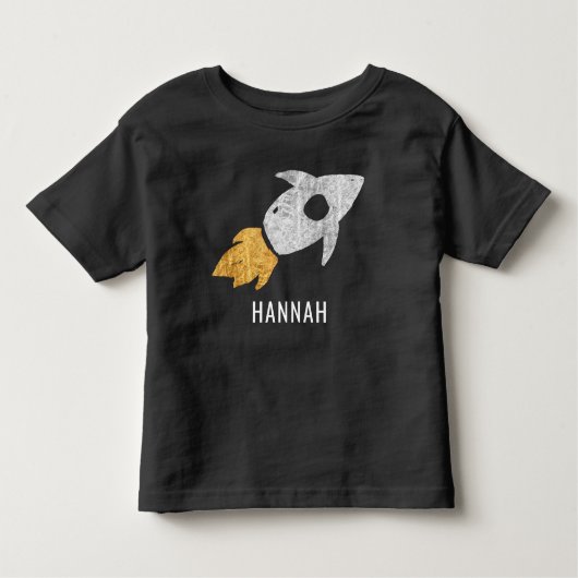 Gouden Zilveren Raket Buitenruimte Kinderen Gepers Kinder Shirts (Voorkant)