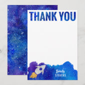 Gouden Zilveren Raket Ruimteschip Melkweg Dank Je Bedankkaart (Voorkant / Achterkant)