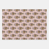 Gouden Zilveren Robot Roze Inpakpapier Vel (Voorkant 3)