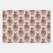 Gouden Zilveren Robot Roze Inpakpapier Vel (Voorkant 2)