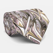 gouden zilveren roze gemarmerde wervelingen patro stropdas (Opgerold)