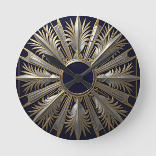 Gouden Zilveren Sierlijke Sterrenexplosie Ronde Klok