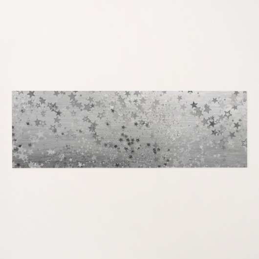 Gouden Zilveren Sterren op Ombre Grey Yogamat (Achterkant (horizontaal))