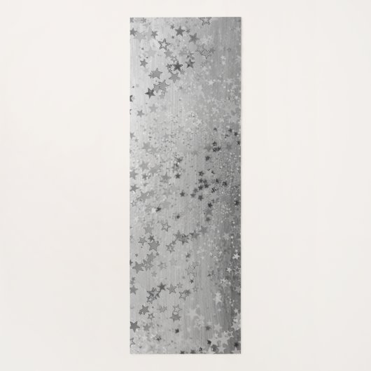 Gouden Zilveren Sterren op Ombre Grey Yogamat (Achterkant)