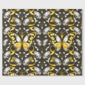 Gouden & Zilveren Vlinders Cadeaupapier (Vlak)