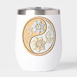 Gouden & Zilveren Yin Yang waterfles