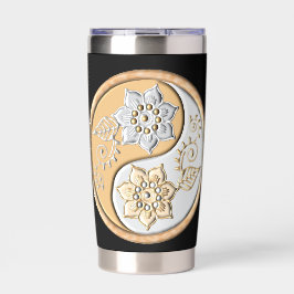 Gouden & Zilveren Yin Yang waterfles Geïsoleerde Drinkbeker