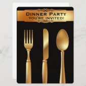 Gouden zilverwerk - formele uitnodiging voor het d (Voorkant / Achterkant)