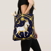 Gouden Zodiac Steenbok Design Tote Bag (Dichtbij)