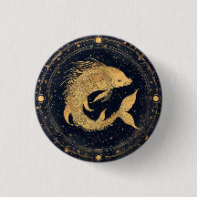 Gouden Zodiac Vissen Illustratie