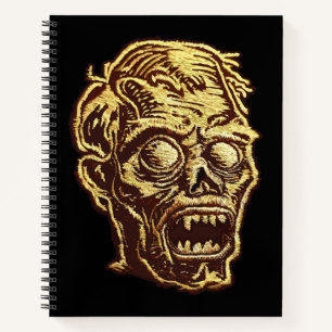 Gouden Zombie Geborduurd Badge Kunst Notitieboek