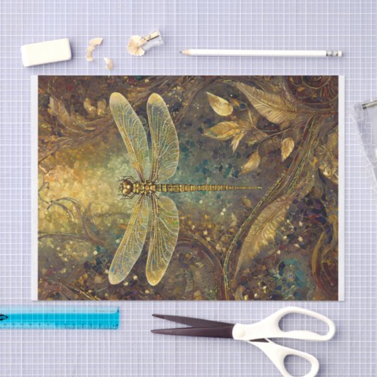 Gouden Zomer Koning, Gossamer Dragonfly Tissuepapier (Craft)