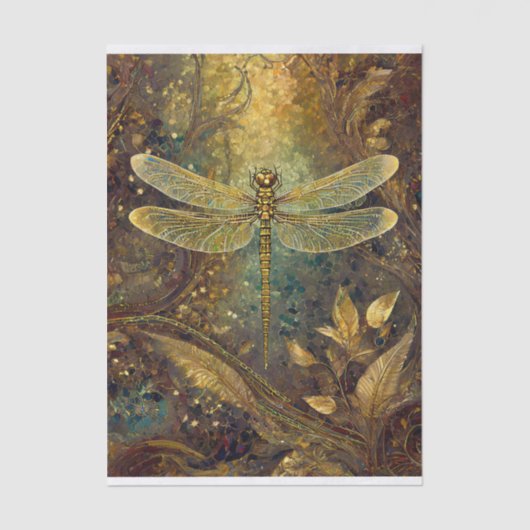 Gouden Zomer Koning, Gossamer Dragonfly Tissuepapier (Voorkant)