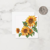 Gouden zomer zonnebloemen notitiekaartje (Voorkant / Achterkant in situ)