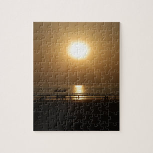 Gouden Zomer Zonsondergang Reflectie op het Strand Legpuzzel