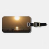 Gouden Zomerzonsondergang Reflectie op het strand Bagagelabel (Voorkant horizontaal)