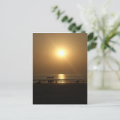 Gouden Zomerzonsondergang Reflectie op het strand Briefkaart (Staand voorkant)