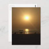 Gouden Zomerzonsondergang Reflectie op het strand Briefkaart (Voorkant / Achterkant)