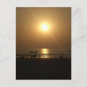 Gouden Zomerzonsondergang Reflectie op het strand Briefkaart (Voorkant)