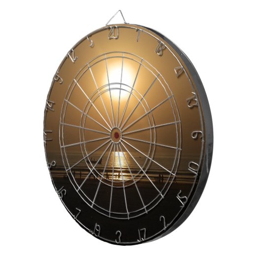 Gouden Zomerzonsondergang Reflectie op het strand Dartbord (Voorkant Rechts)