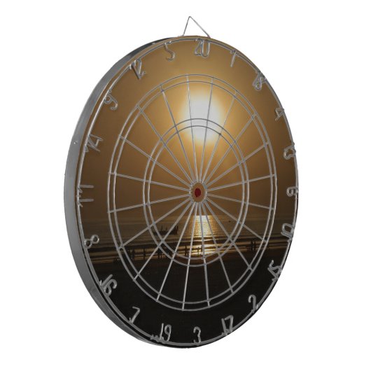 Gouden Zomerzonsondergang Reflectie op het strand Dartbord (Voorkant Links)