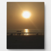 Gouden Zomerzonsondergang Reflectie op het strand Fotoplaat (Voorkant)