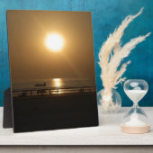 Gouden Zomerzonsondergang Reflectie op het strand Fotoplaat (Zijkant)