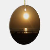 Gouden Zomerzonsondergang Reflectie op het strand Keramisch Ornament (Rechts)