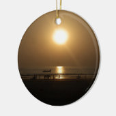 Gouden Zomerzonsondergang Reflectie op het strand Keramisch Ornament (Links)