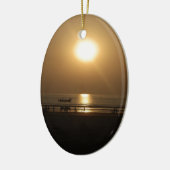 Gouden Zomerzonsondergang Reflectie op het strand Keramisch Ornament (Links)