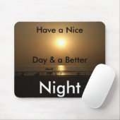 Gouden Zomerzonsondergang Reflectie op het strand Muismat (Met muis)