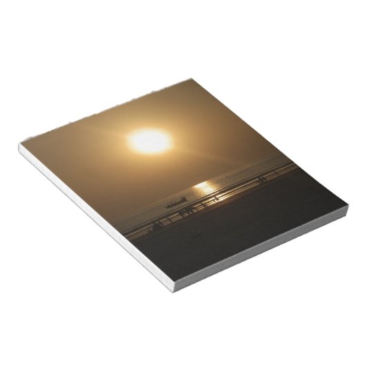 Gouden Zomerzonsondergang Reflectie op het strand Notitieblok (Schuin)