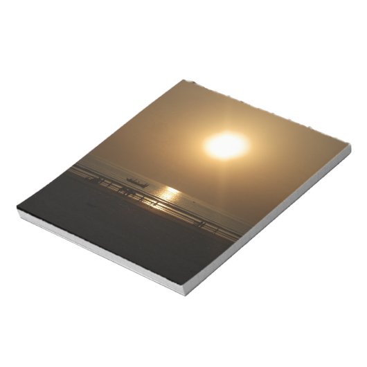 Gouden Zomerzonsondergang Reflectie op het strand Notitieblok (Linkerzijde)