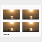 Gouden Zomerzonsondergang Reflectie op het strand Rechthoekige Sticker (Vel)