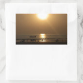 Gouden Zomerzonsondergang Reflectie op het strand Rechthoekige Sticker (Tas)