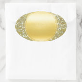 Gouden zon achtergrond ovale sticker (Tas)