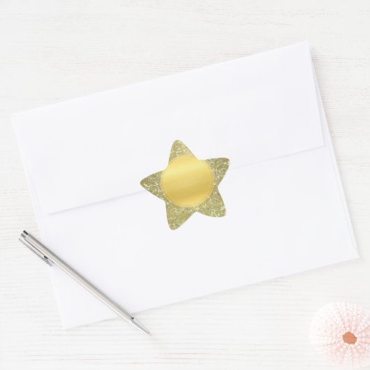 Gouden zon achtergrond ster sticker (Envelop)