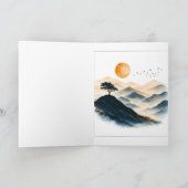 Gouden Zon Berg Landschap  Kaart (Binnen)