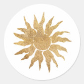 Gouden zon cadeauverpakking letter sticker (Voorkant)