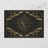 Gouden Zon en Maan Tarotkaart Trouw RSVP Informatiekaartje (Achterkant)