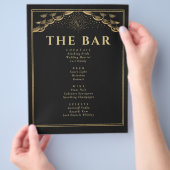 Gouden Zon en Maan Tarotkaart Trouwbar Menu (Hand)