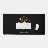 Gouden zon- en maanfasen aanpasbaar bureaumat (Keyboard & Muis)