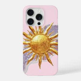 Gouden Zon Esthetische Hoes – Roze iPhone 15 Pro Case