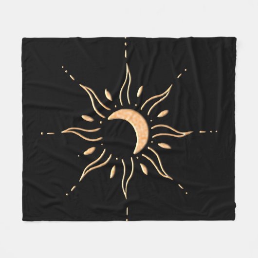 Gouden Zon Fleece Deken (Voorkant (Horizontaal))
