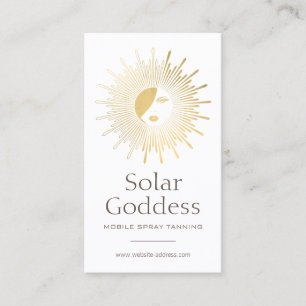 Gouden Zon Godin Meisje Spray Tanning Salon Logo I Visitekaartje