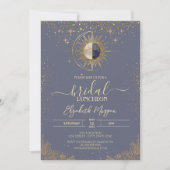 Gouden Zon Hemelse Sterren Bruidsdouche Kaart (Voorkant)