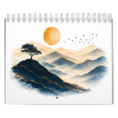 Gouden Zon Met Berglandschap Kalender (Hoes)
