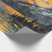 Gouden Zon Over Snowy Mountains - Boho Wilderness Cadeaupapier (Hoek)